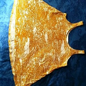 Mustard and cream tank top